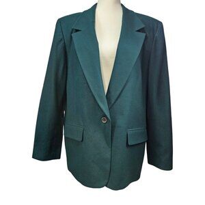 Pendleton Vintage Virgin Wool Single Breasted Lined Green Blazer Suit Jacket